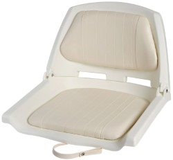 Polyethylene seat white w/foldable backrest 